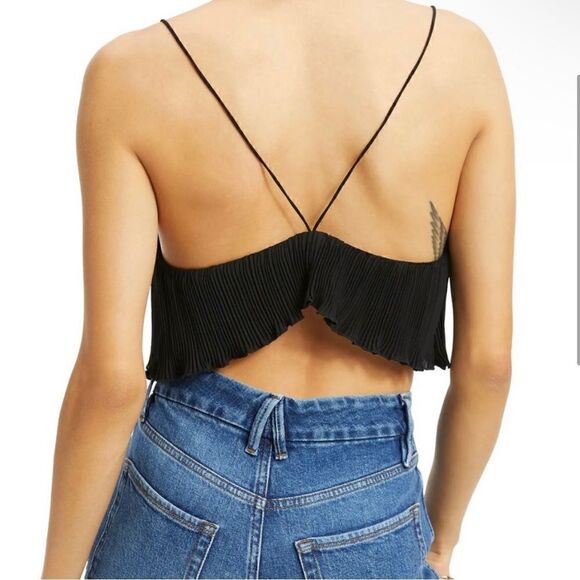 Good American NWT Plissé Crop Top in Black Size XXL - Picture 6 of 11